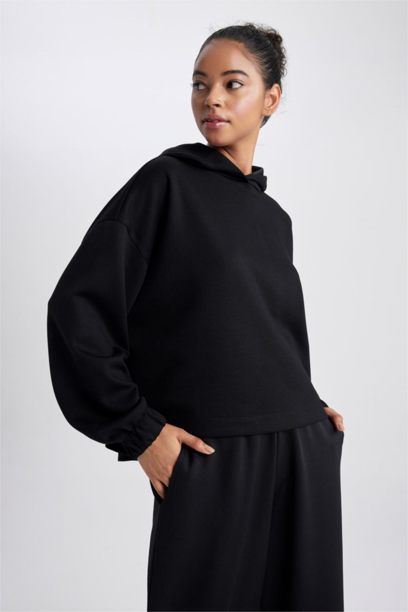 Kadın Siyah Oversıze Sweatshirt