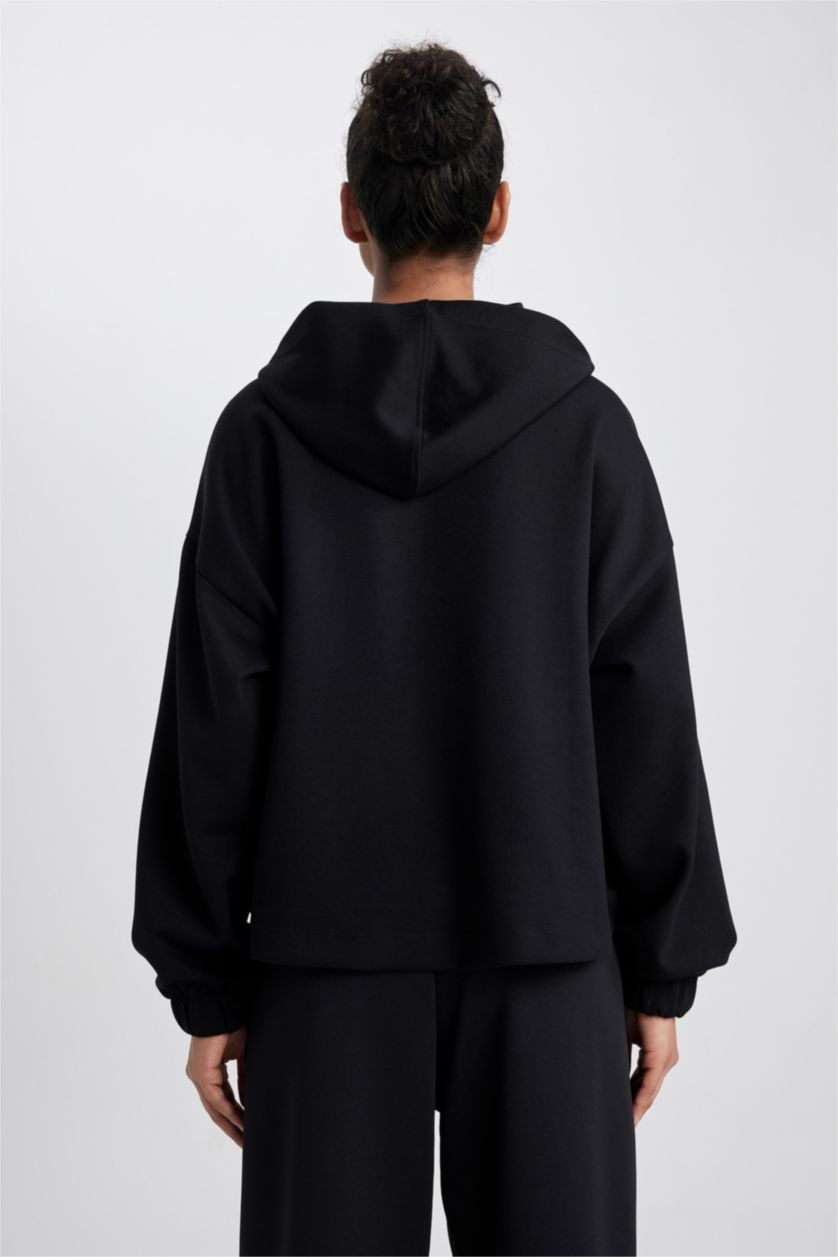 Kadın Siyah Oversıze Sweatshirt