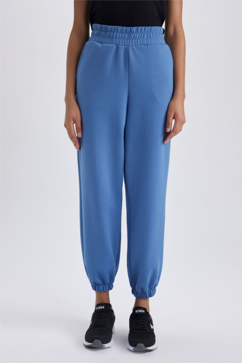 WOMAN Dark Blue DeFactoFit Oversize Fit Double Pocket Jogger Sweatpants