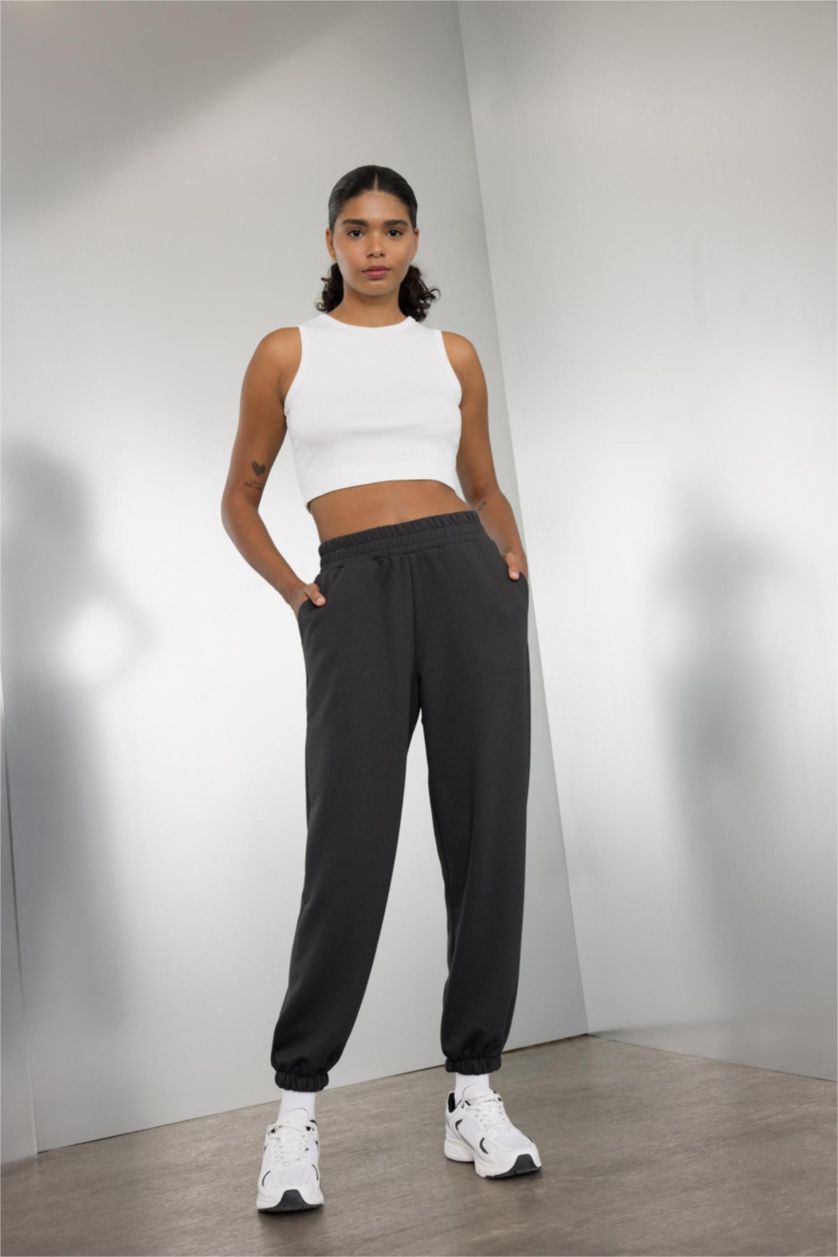 WOMAN Anthracite DeFactoFit Oversize Fit Jogger Standard Length Sweatpants
