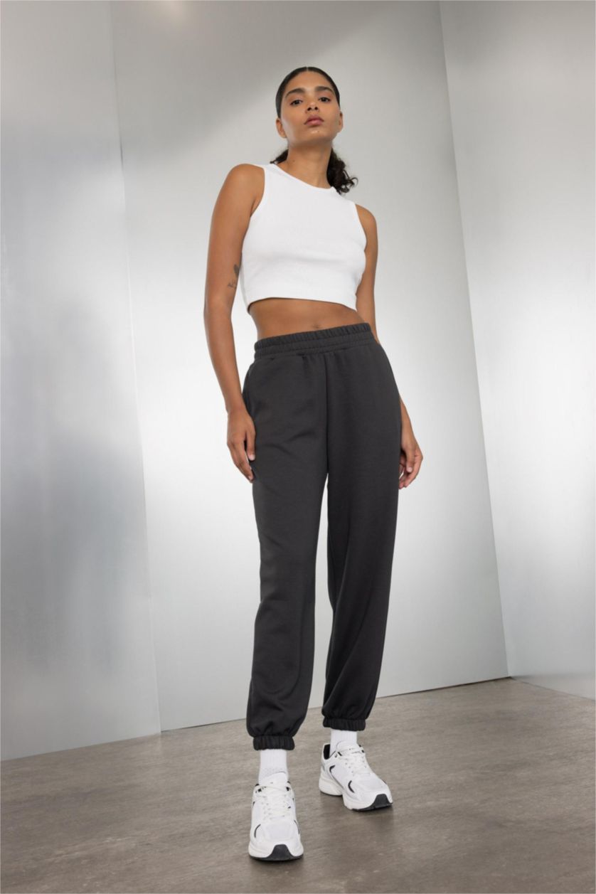 WOMAN Anthracite DeFactoFit Oversize Fit Jogger Standard Length Sweatpants