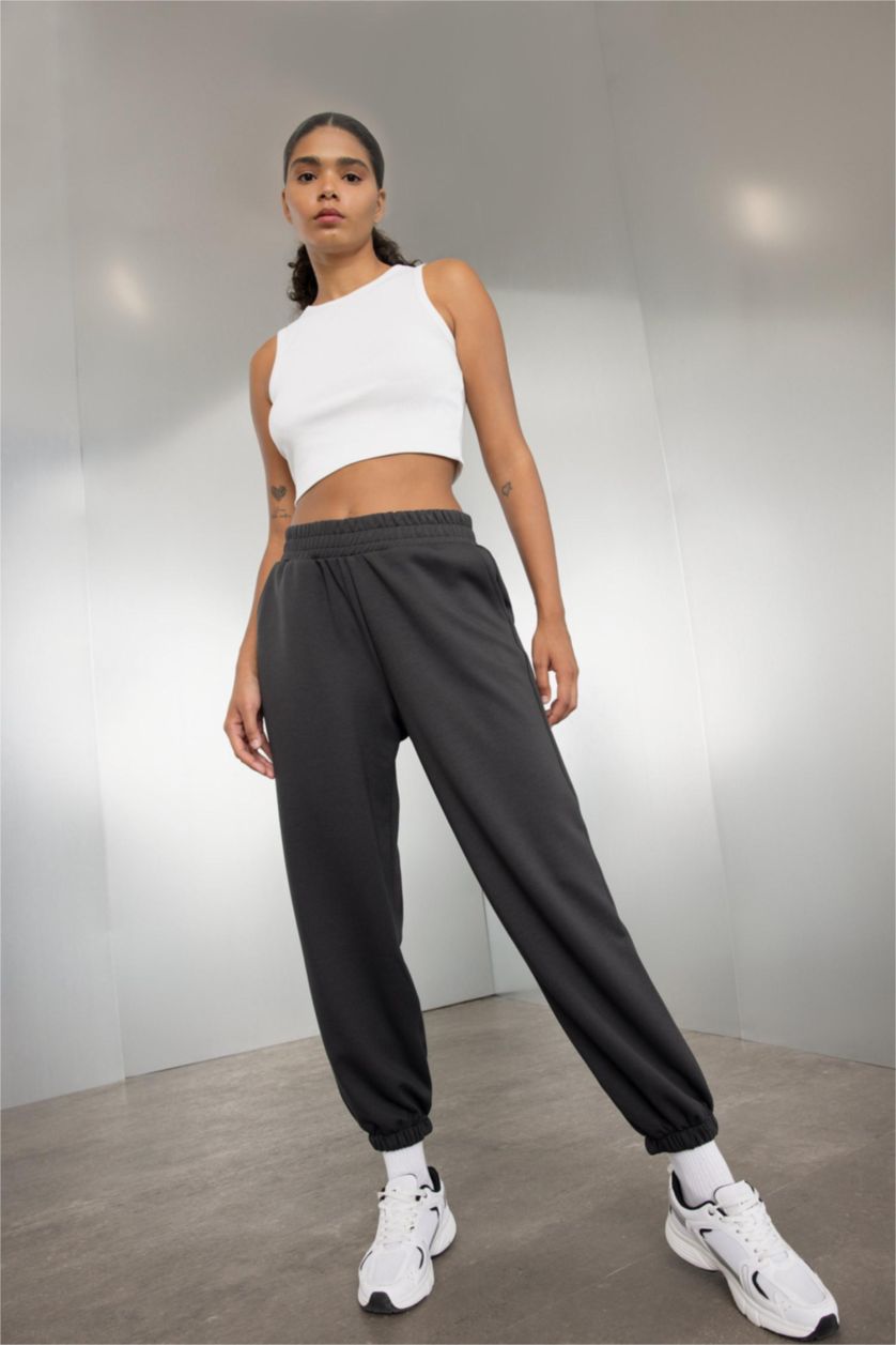 WOMAN Anthracite DeFactoFit Oversize Fit Jogger Standard Length Sweatpants