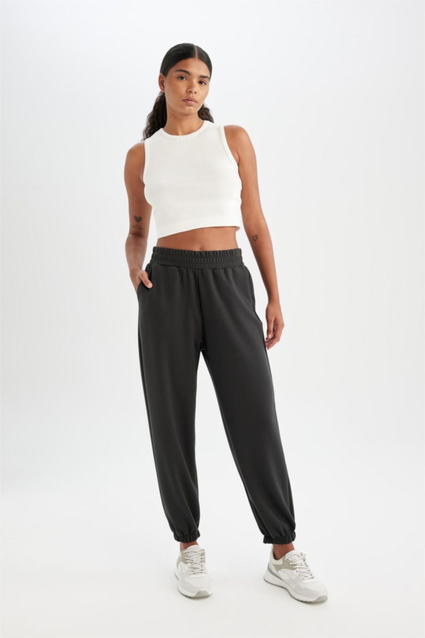 WOMAN Anthracite DeFactoFit Oversize Fit Jogger Standard Length Sweatpants