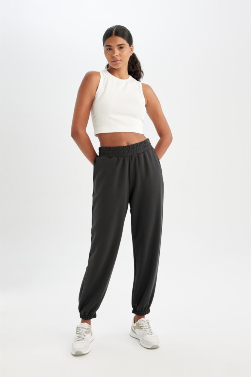 WOMAN Anthracite DeFactoFit Oversize Fit Jogger Standard Length Sweatpants