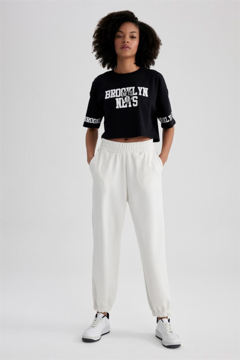 WOMAN Ecru DeFactoFit Oversize Fit Double Pocket Jogger Sweatpants