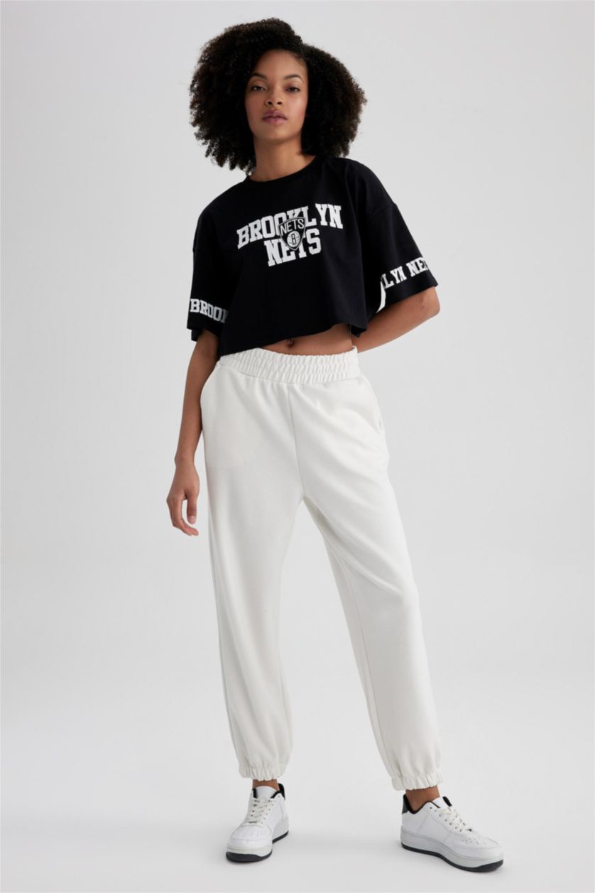 WOMAN Ecru DeFactoFit Oversize Fit Double Pocket Jogger Sweatpants