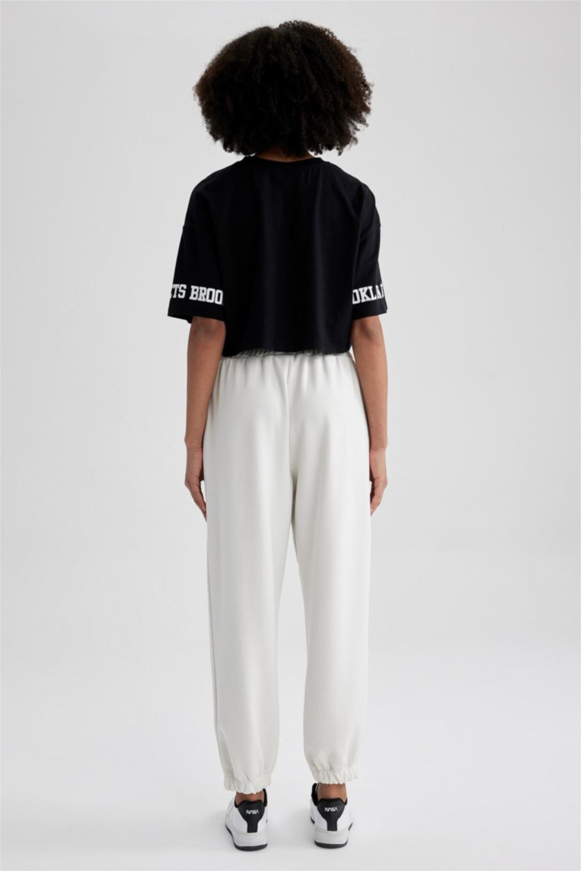 WOMAN Ecru DeFactoFit Oversize Fit Double Pocket Jogger Sweatpants