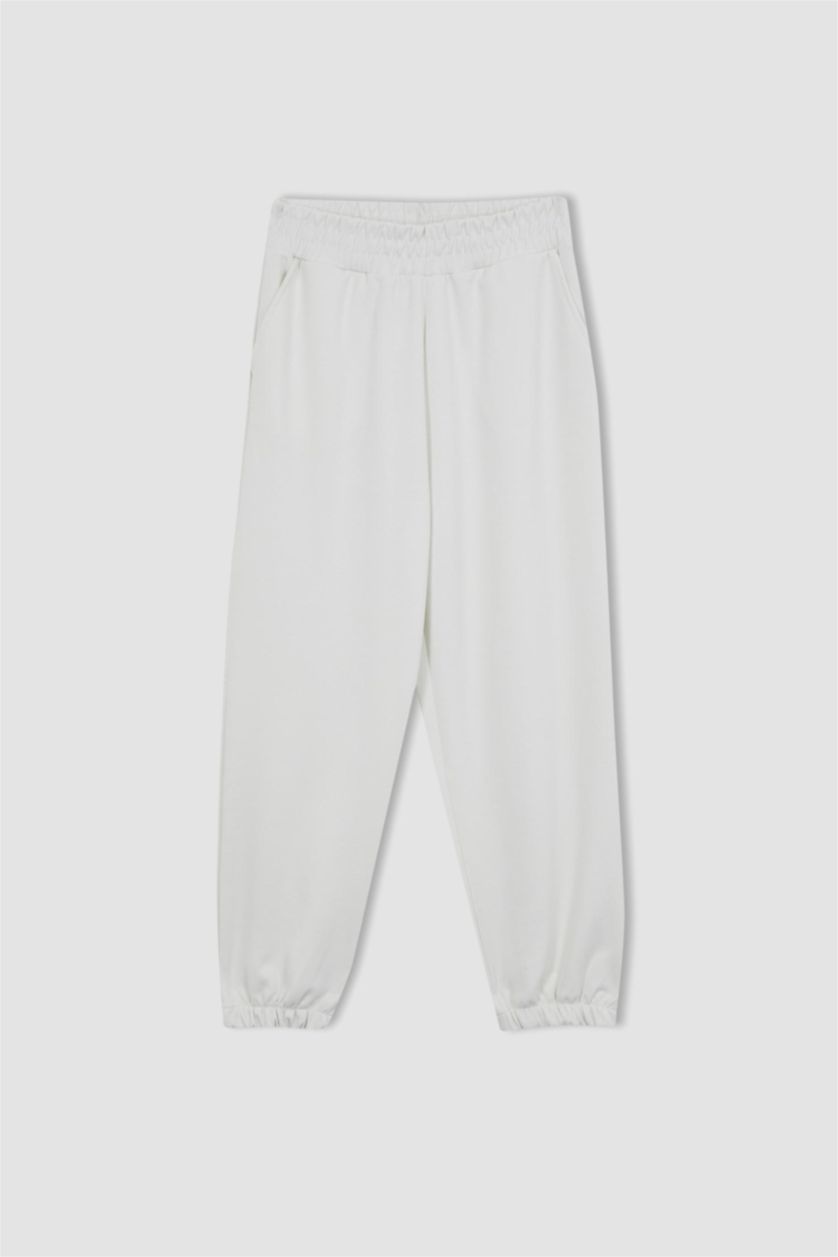 WOMAN Ecru DeFactoFit Oversize Fit Double Pocket Jogger Sweatpants