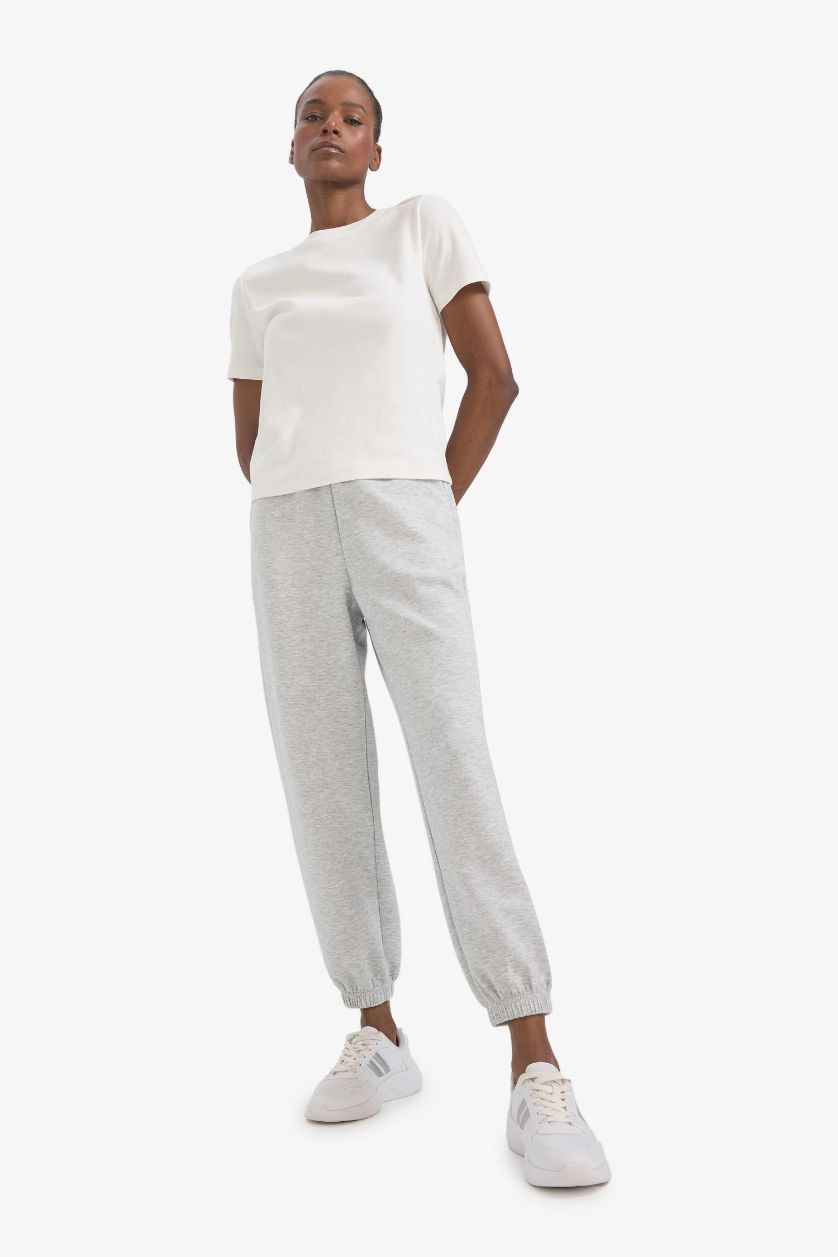 FEMME Gris Pantalon Jogging de sport à poches en tissu scuba Coupe standard de DeFactoFit