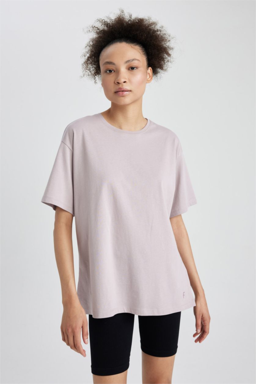 WOMAN Light Lilac Comfort Fit Crew Neck Slogan Short Sleeve T-Shirt