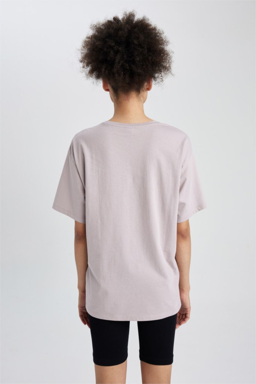 WOMAN Light Lilac Comfort Fit Crew Neck Slogan Short Sleeve T-Shirt