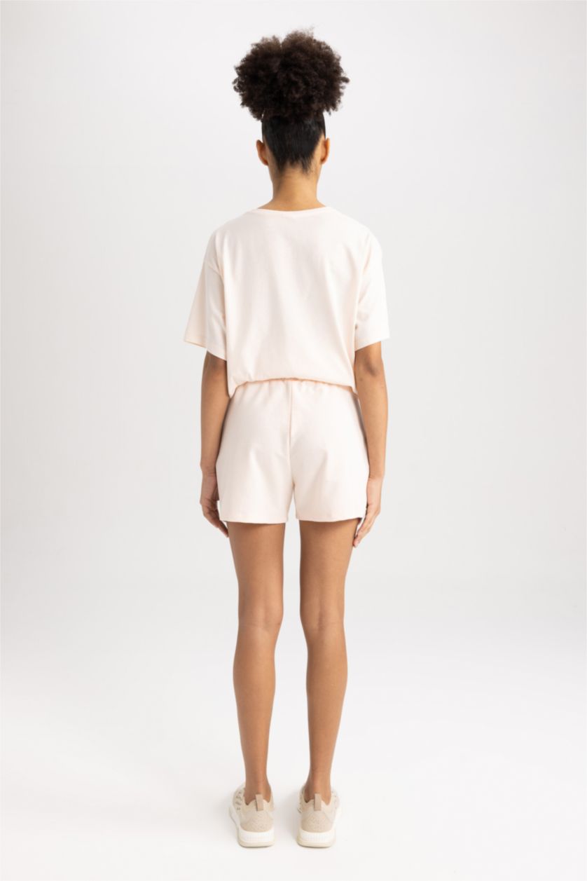WOMAN Light Pink DeFactoFit Standard Fit Sports Thin Fabric Shorts