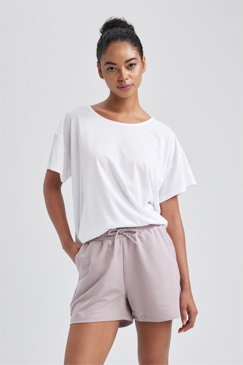 FEMME Bordeaux Short De Sport Coupe Standard de Defacto Fit