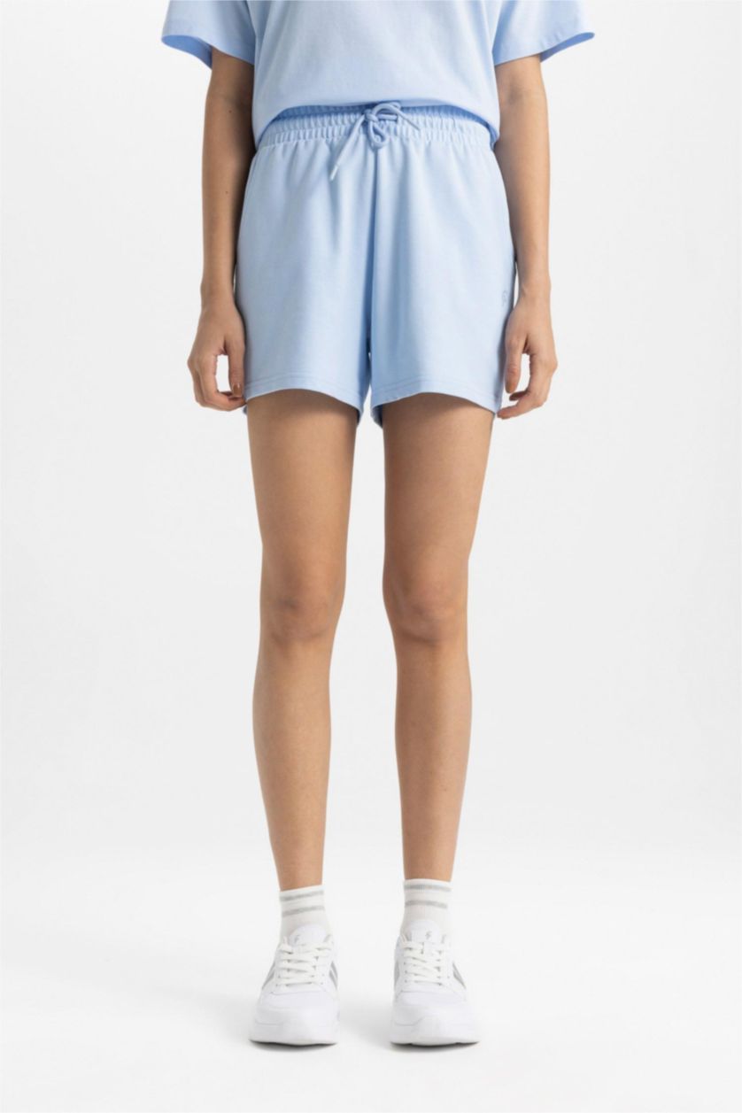WOMAN Light Blue DeFactoFit Standard Fit Short Leg Shorts