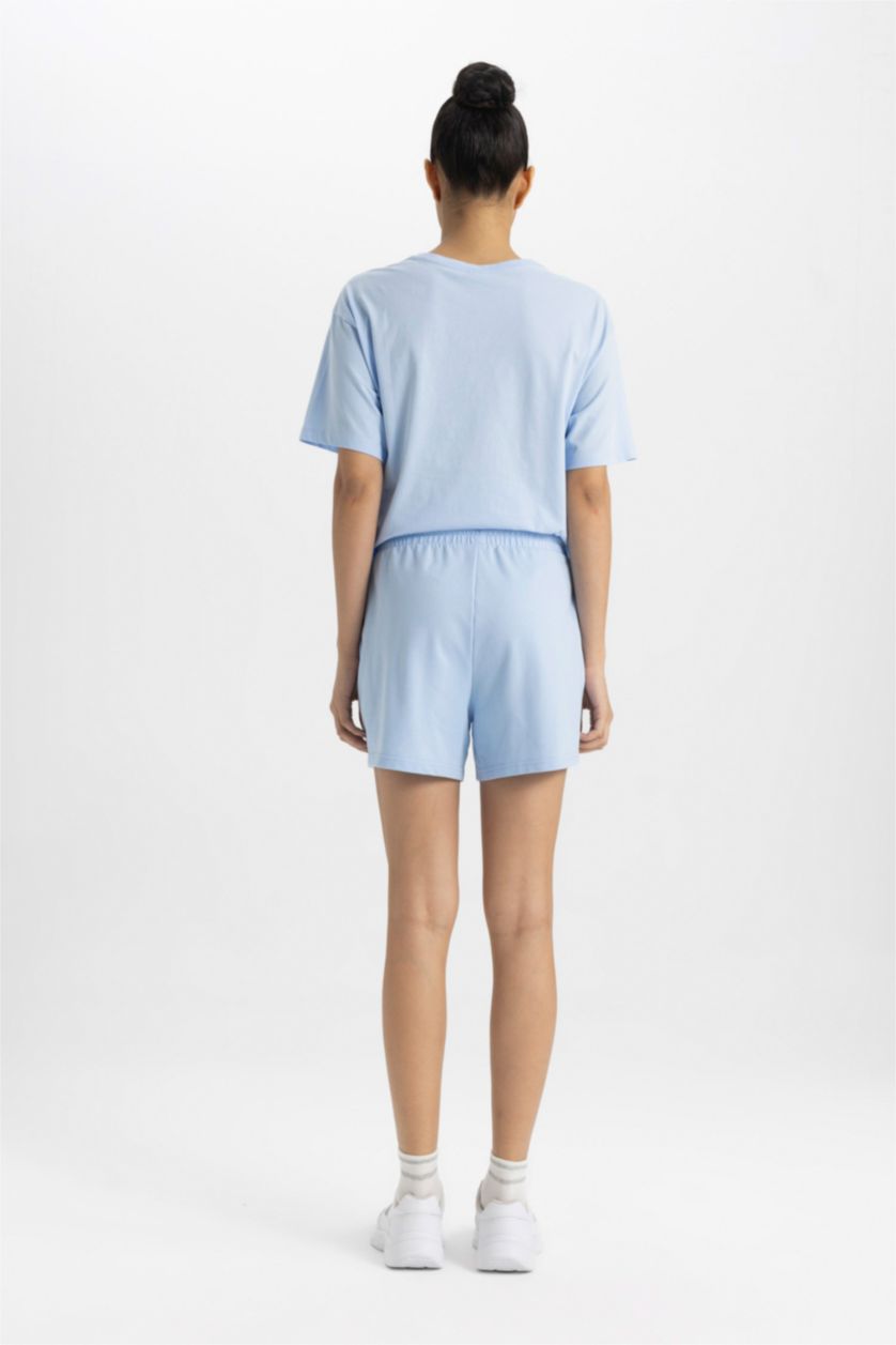 WOMAN Light Blue DeFactoFit Standard Fit Short Leg Shorts