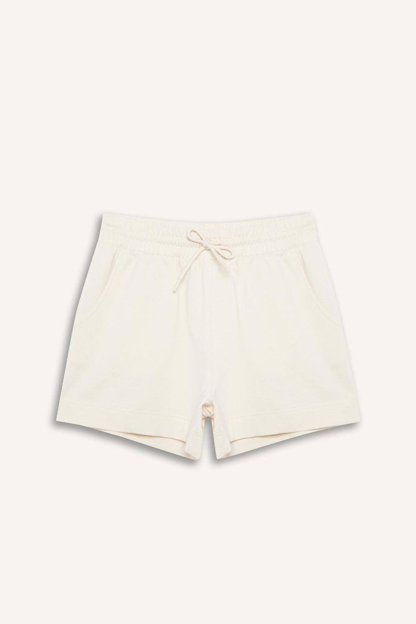 Kadın Kum Standart Fit Sporcu Kısa Paça Basic Düz Şort