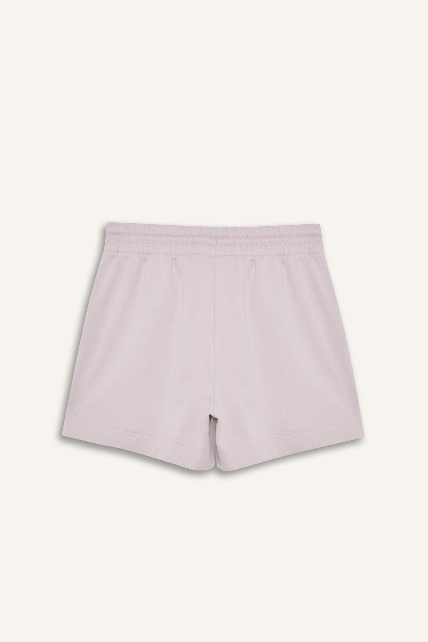 Kadın Açık Lila Standart Fit Sporcu Kısa Paça Basic Düz Şort