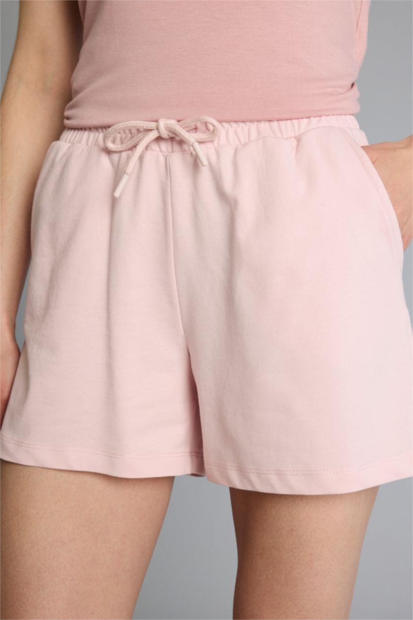 Woman Light Pink Standard Fit Sports Short Leg Shorts