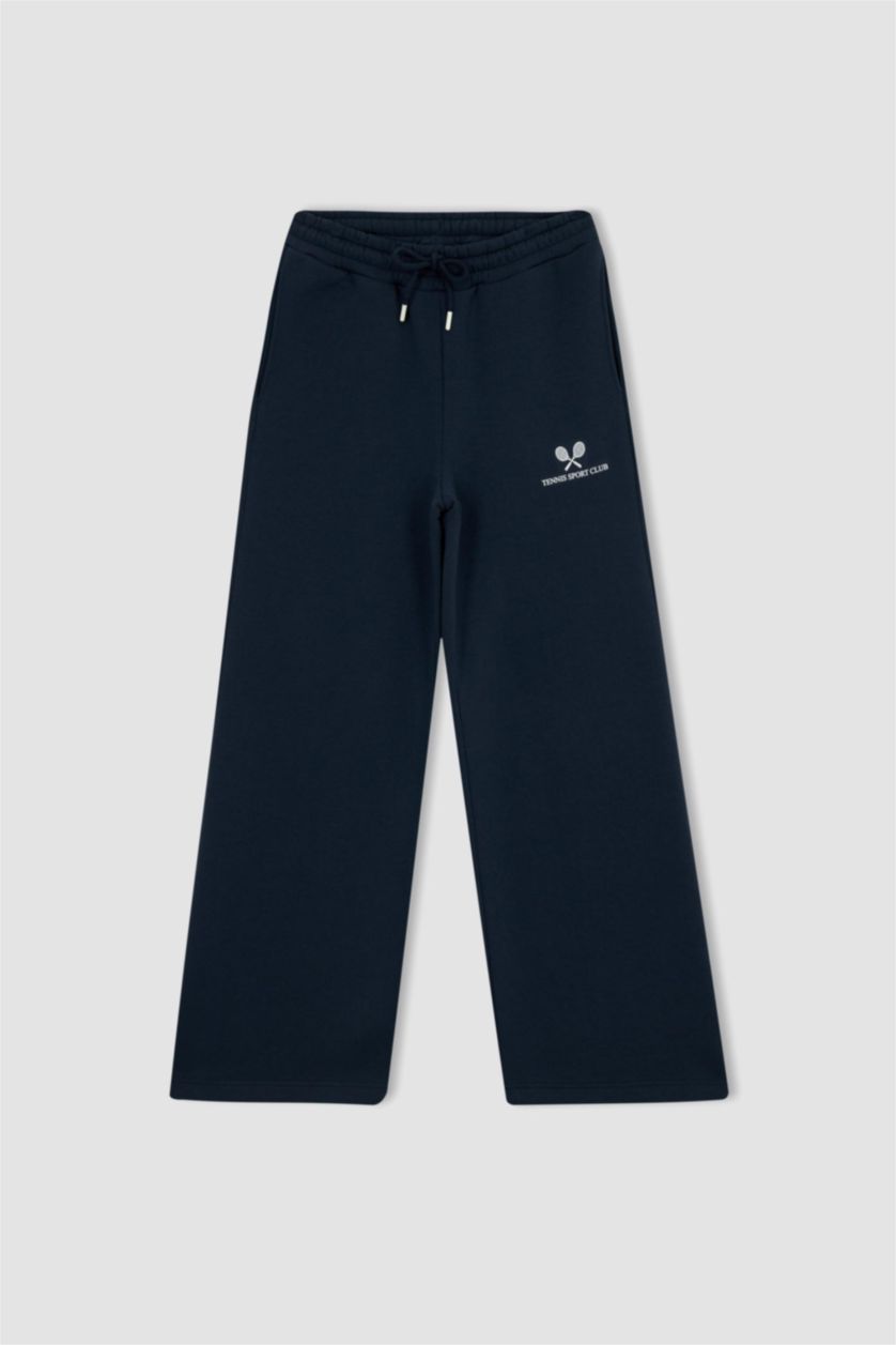 Woman NAVY Defacto Fit Standard Fit Printed Wide Leg Sweatpants