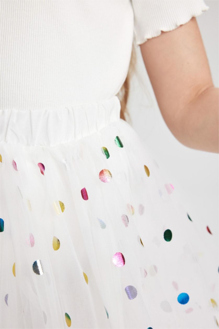 FILLES Blanc Jupe En Tricot Coupe Régulière Pour Fille