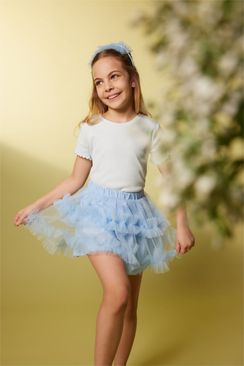 GIRLS & TEENS Blue Girl Tutu Skirt Crown 2 Piece Set