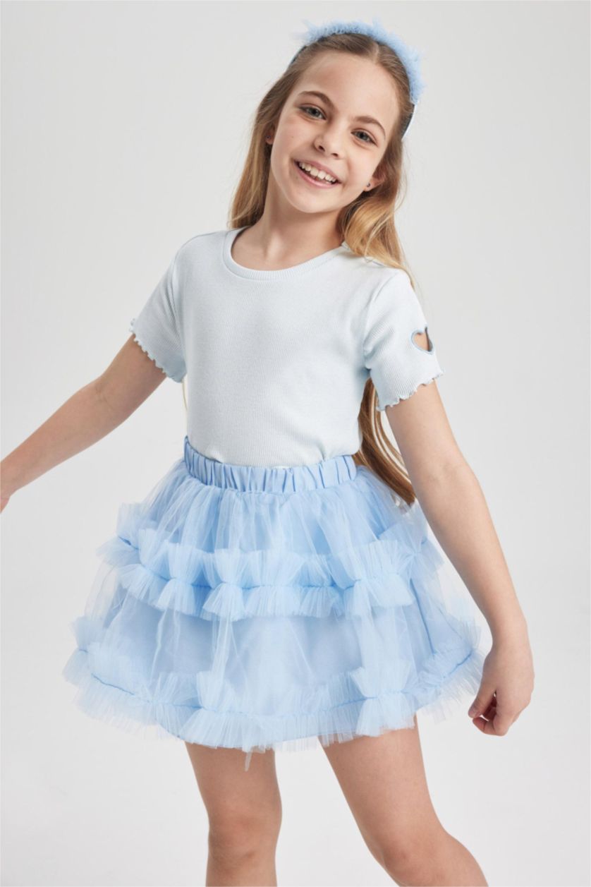 GIRLS & TEENS Blue Girl Tutu Skirt Crown 2 Piece Set