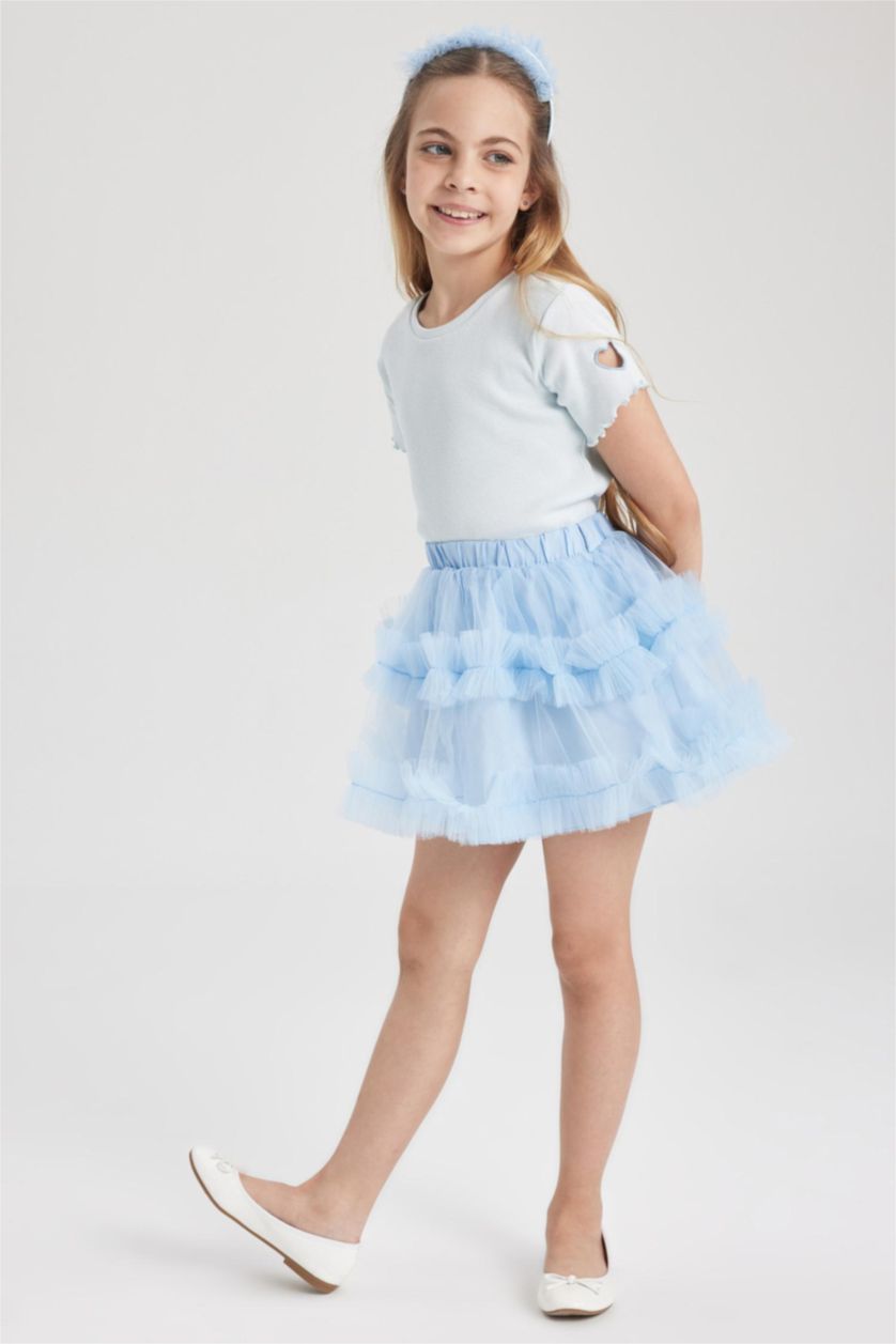 GIRLS & TEENS Blue Girl Tutu Skirt Crown 2 Piece Set