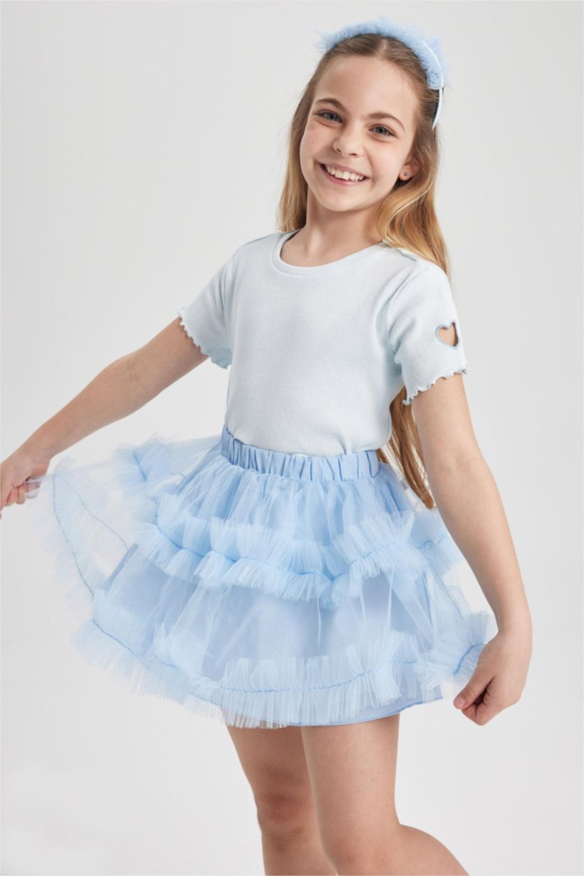 GIRLS & TEENS Blue Girl Tutu Skirt Crown 2 Piece Set