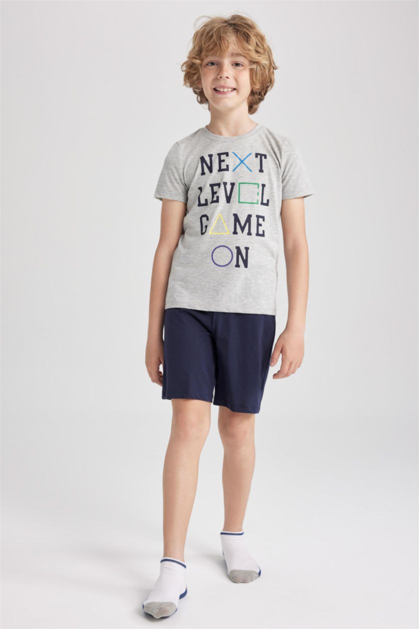 BOYS & TEENS Grey Melange Boy Regular Fit Pajamas