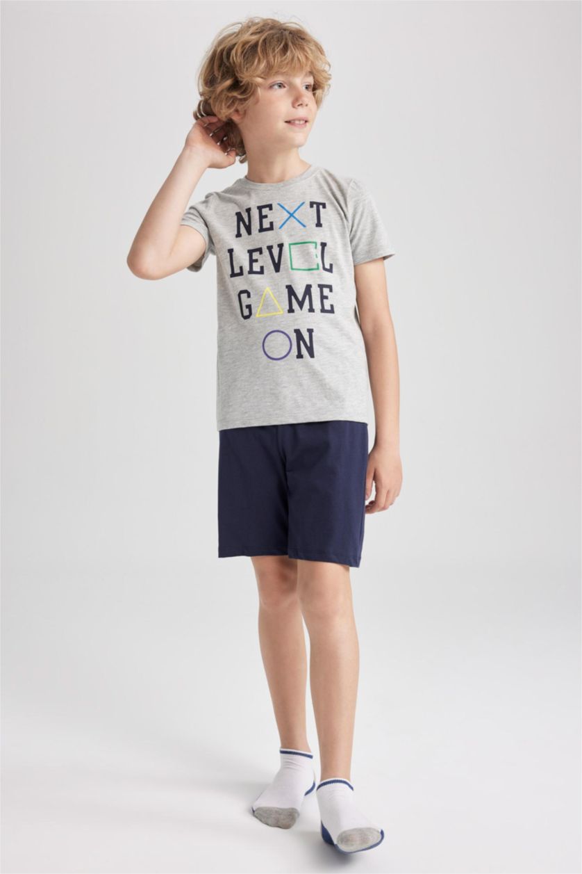BOYS & TEENS Grey Melange Boy Regular Fit Pajamas