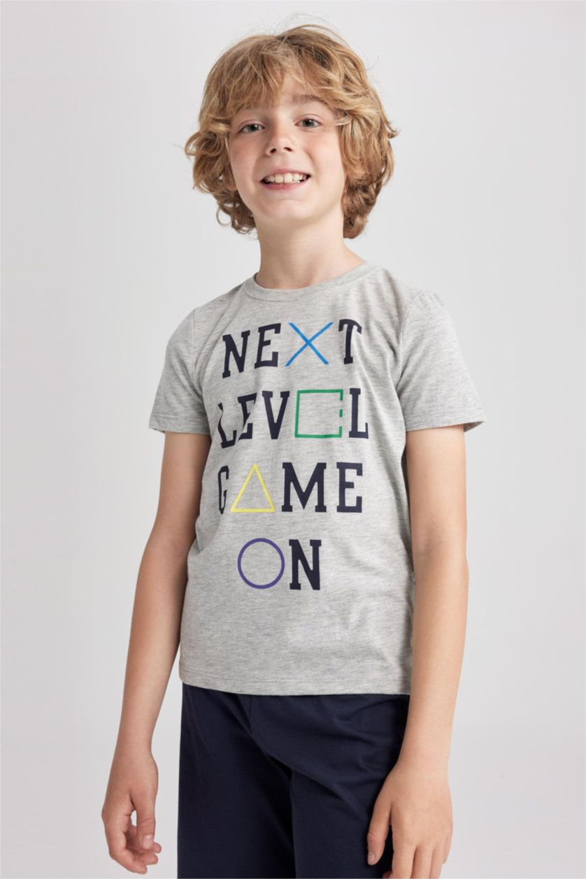 BOYS & TEENS Grey Melange Boy Regular Fit Pajamas