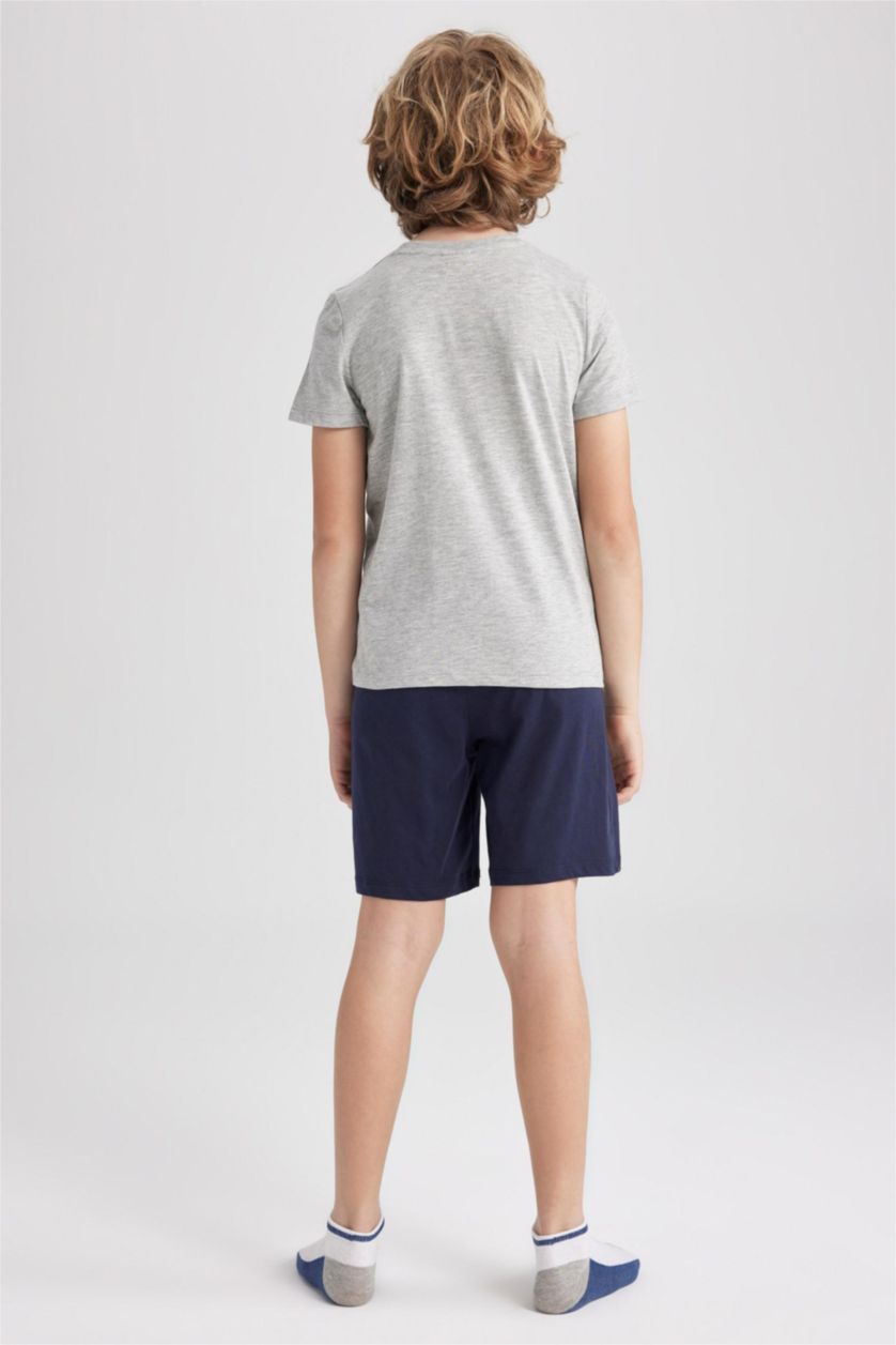 BOYS & TEENS Grey Melange Boy Regular Fit Pajamas