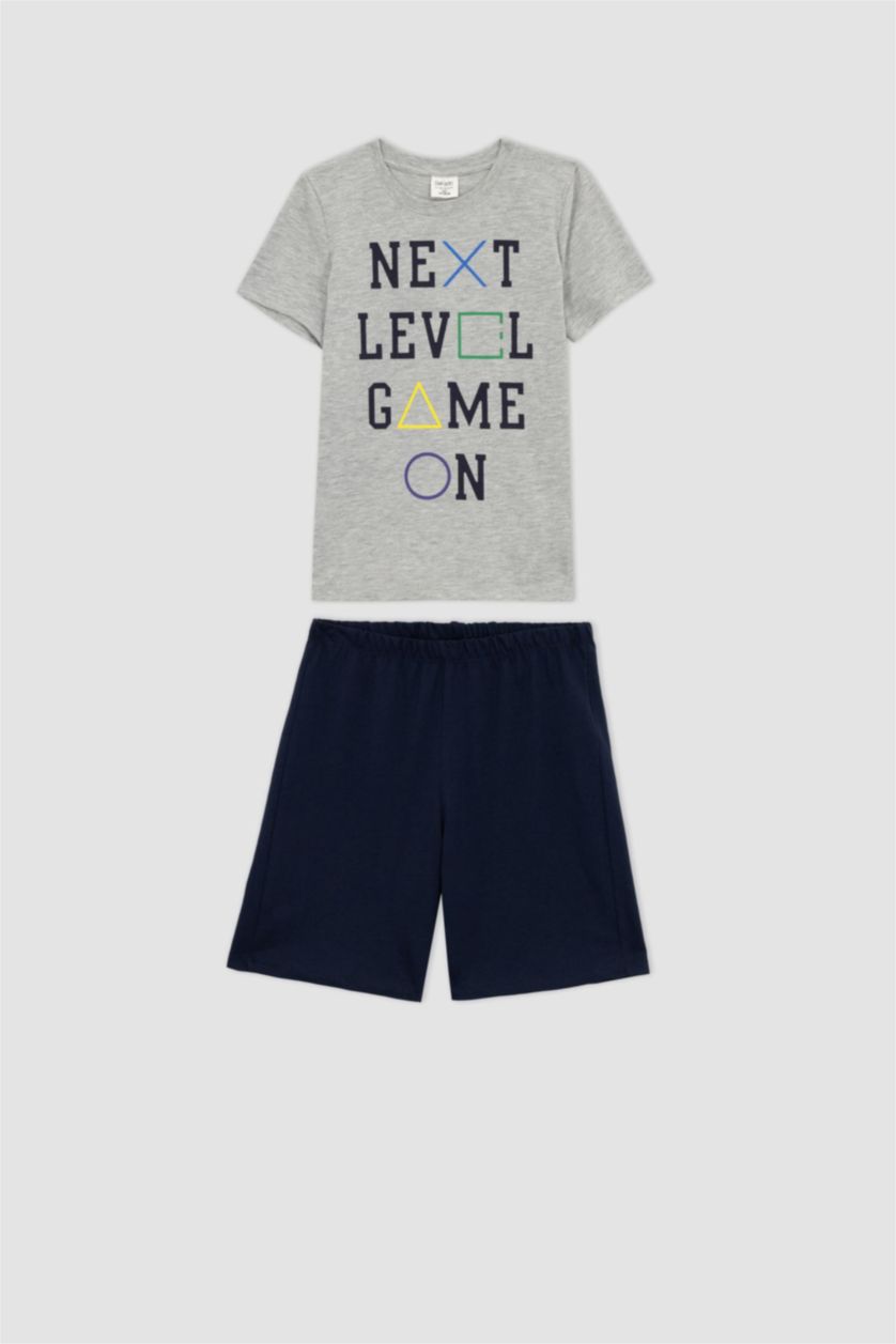 BOYS & TEENS Grey Melange Boy Regular Fit Pajamas