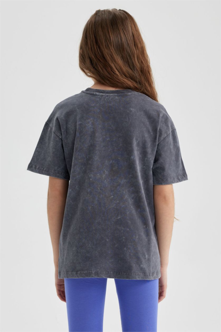 GIRLS & TEENS Anthracite Girl Snoopy Licensed Oversize Fit Short Sleeve T-Shirt