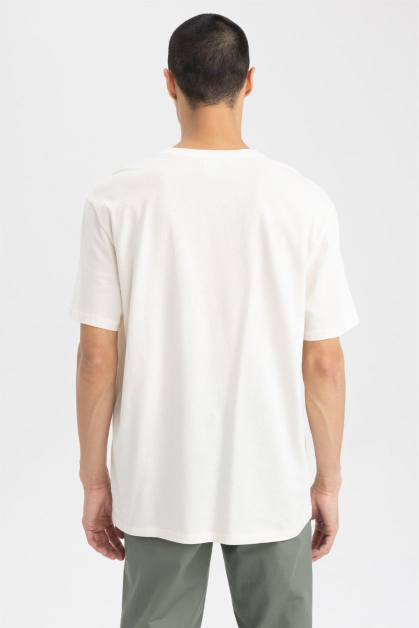 رجالي بيج فاتح New Regular Fit Short Sleeve T-Shirt