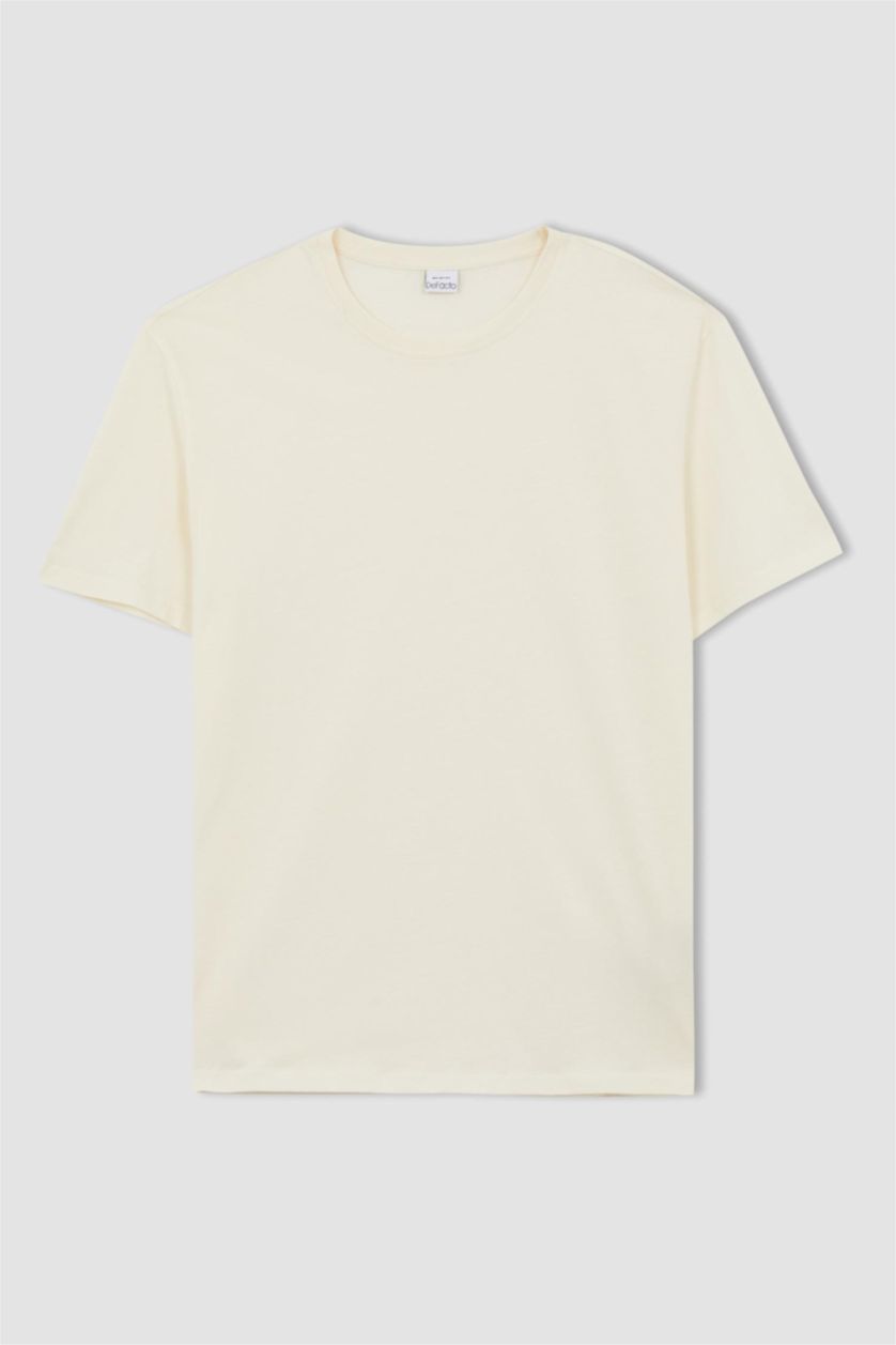 رجالي بيج فاتح New Regular Fit Short Sleeve T-Shirt