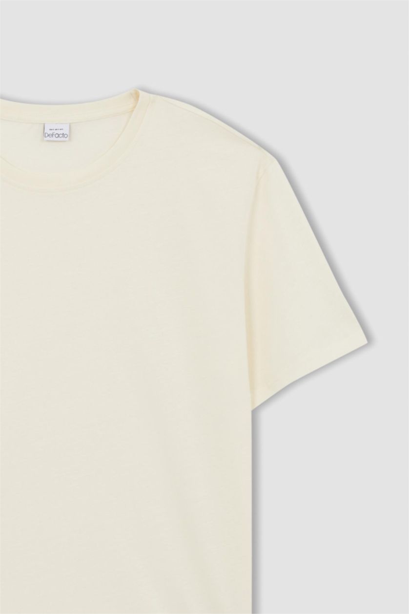 رجالي بيج فاتح New Regular Fit Short Sleeve T-Shirt