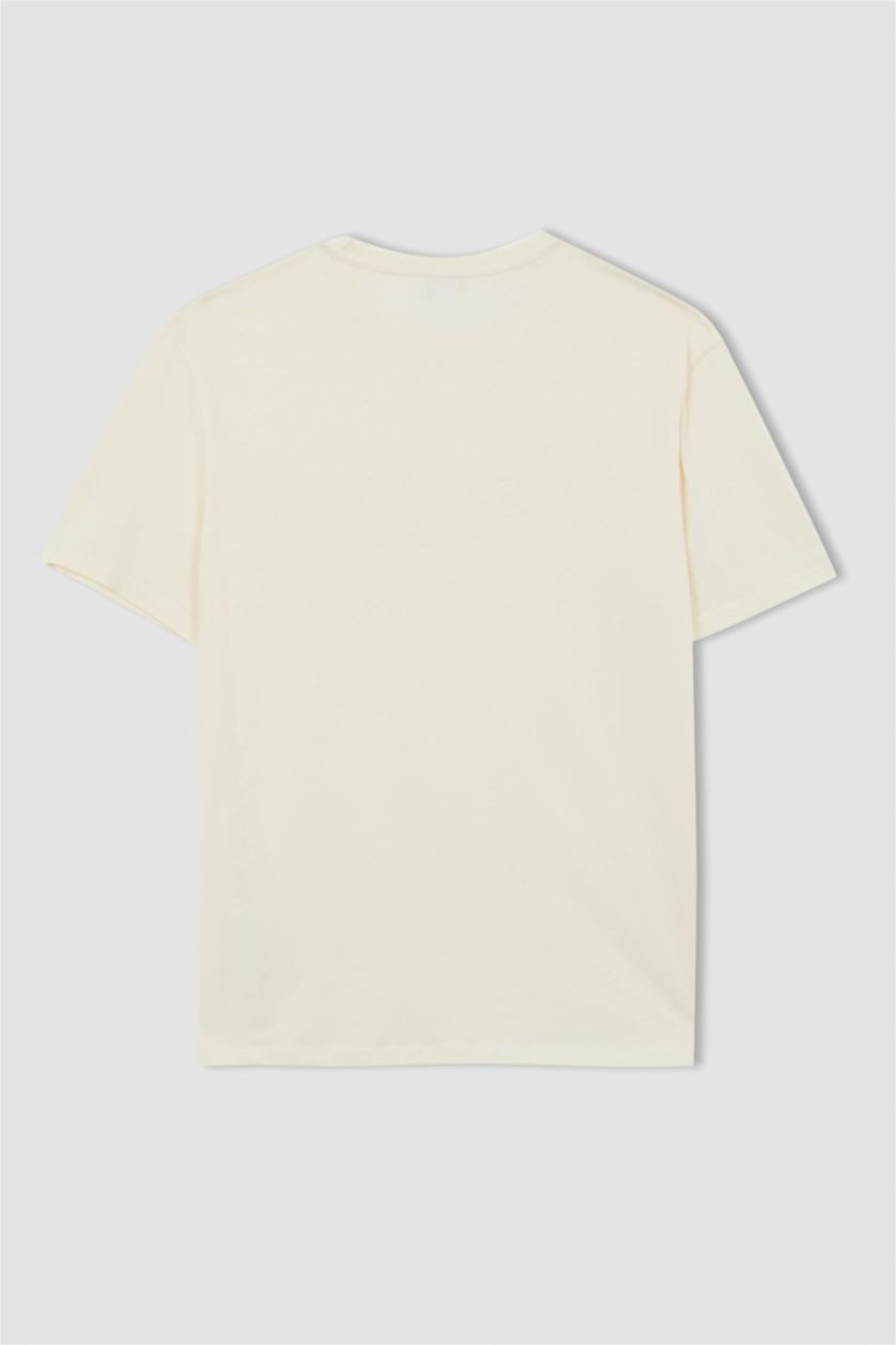 رجالي بيج فاتح New Regular Fit Short Sleeve T-Shirt