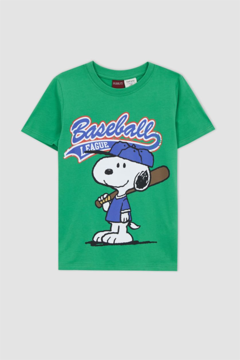 BOYS & TEENS Green Boy Snoopy Regular Fit Pajamas Set