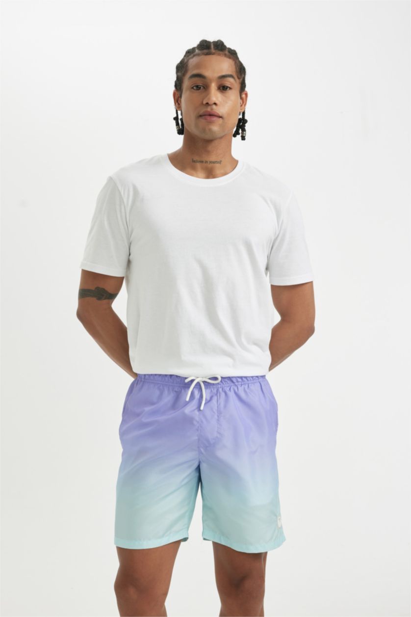 HOMME Violet Short De Bain Tissé Coupe Régulière