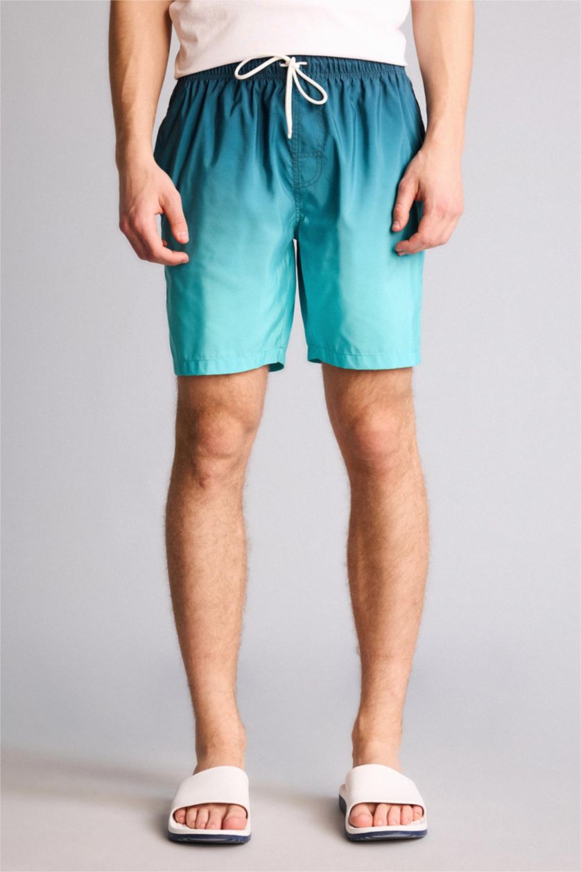 MAN Dark Green Regular Fit Swim Shorts