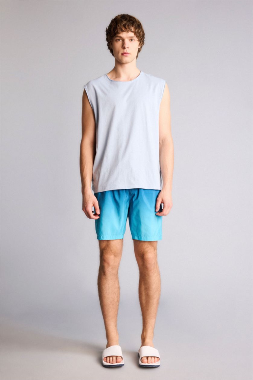 HOMME Marin Short de bain au-dessus du genou avec doublure en filet Coupe régulière