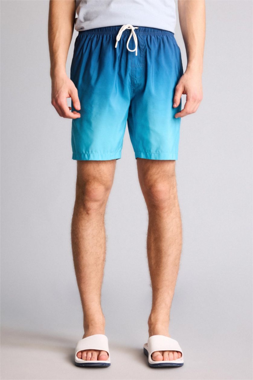 HOMME Marin Short de bain au-dessus du genou avec doublure en filet Coupe régulière