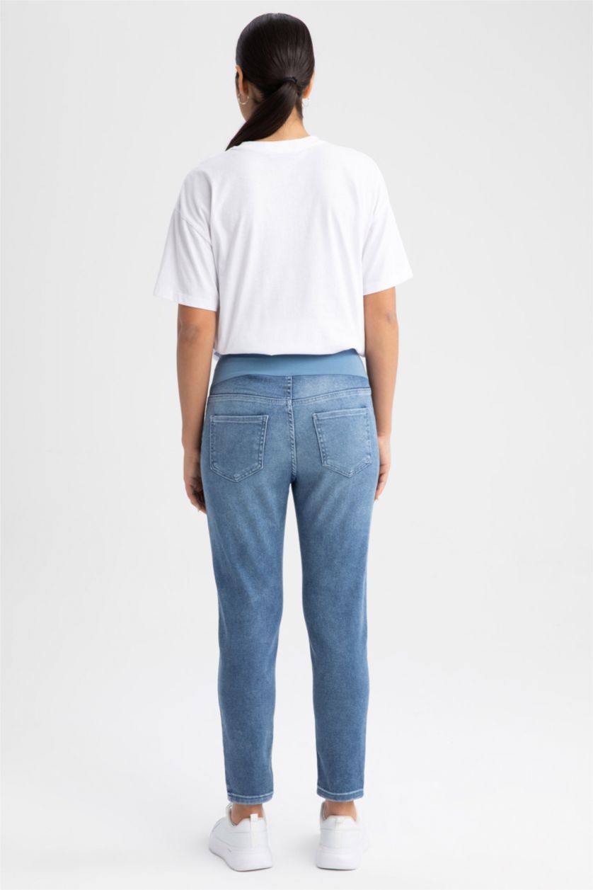 WOMAN Indigo High Waist BoyFriend Maternity Pants