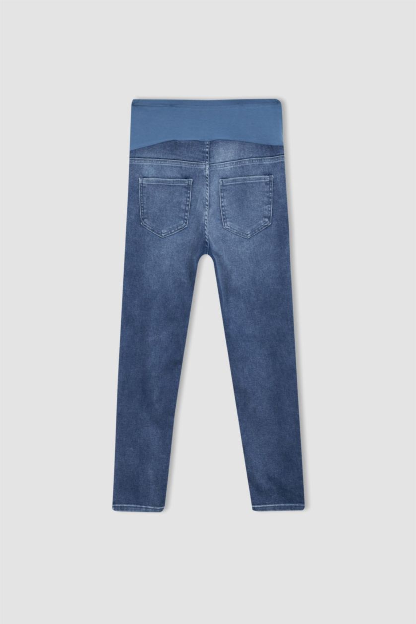WOMAN Indigo High Waist BoyFriend Maternity Pants