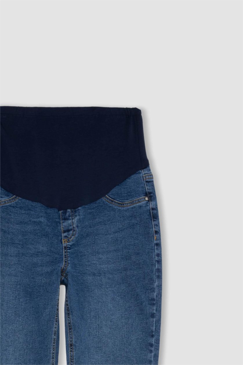 WOMAN Indigo Boyfriend High Waist Long Maternity Trousers