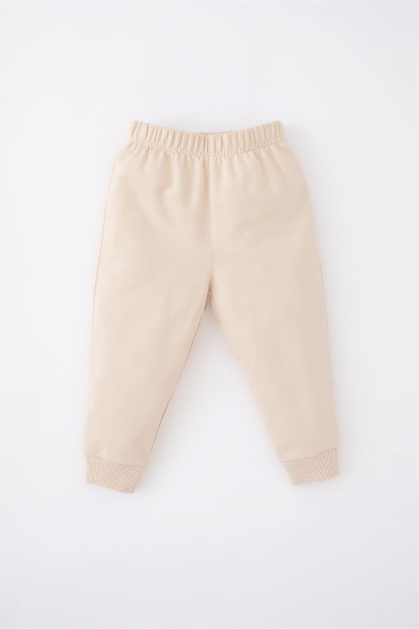 BABY BOY Beige 2 piece Regular Fit Crew Neck Animal Set