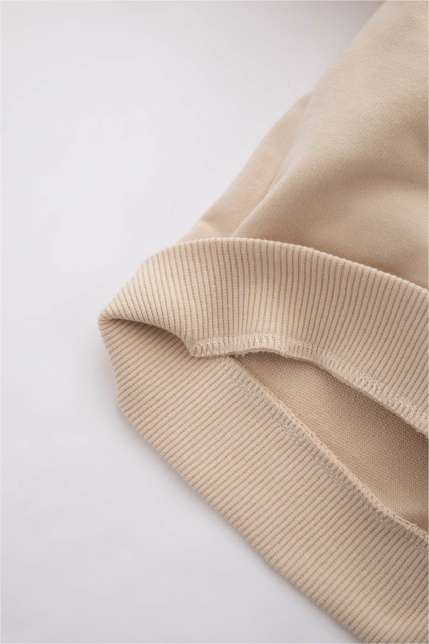 BABY BOY Beige 2 piece Regular Fit Crew Neck Animal Set