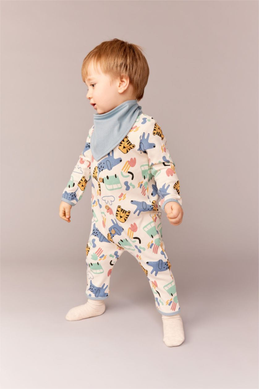 مولود ذكر حجري فاتح سالوبيت ولادي حديثي الولادة قطن عضوي بأزرار