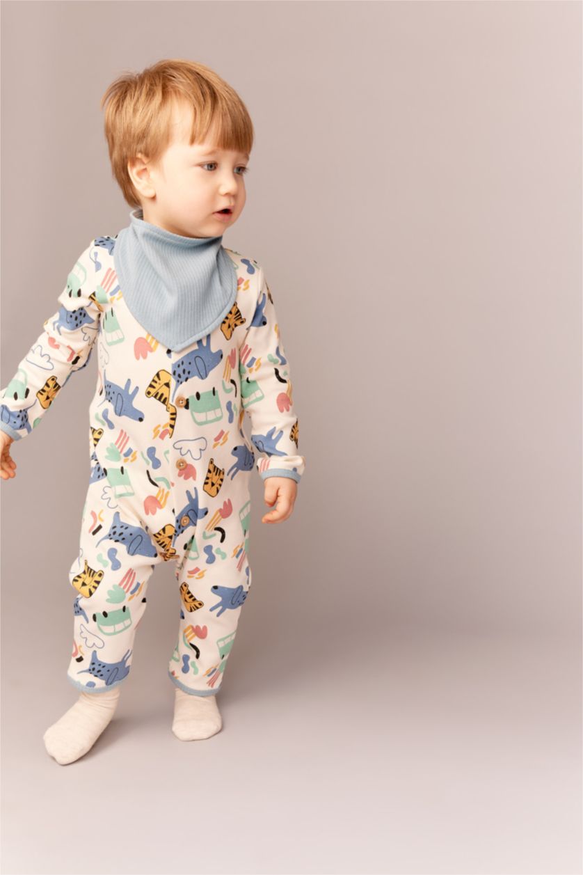 مولود ذكر حجري فاتح سالوبيت ولادي حديثي الولادة قطن عضوي بأزرار